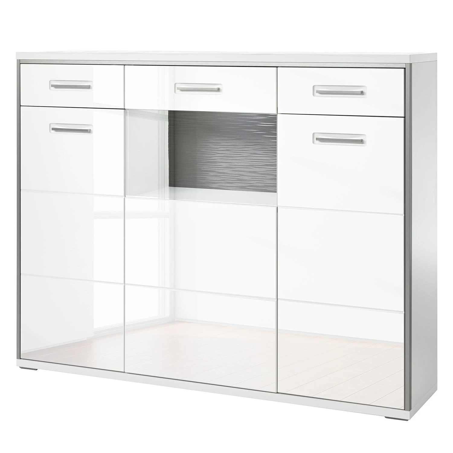 Loftscape Highboard Arco I - Hochglanz Weiß / Grau 1 Loftscape Highboard Arco I - Hochglanz Weiß / Grau
