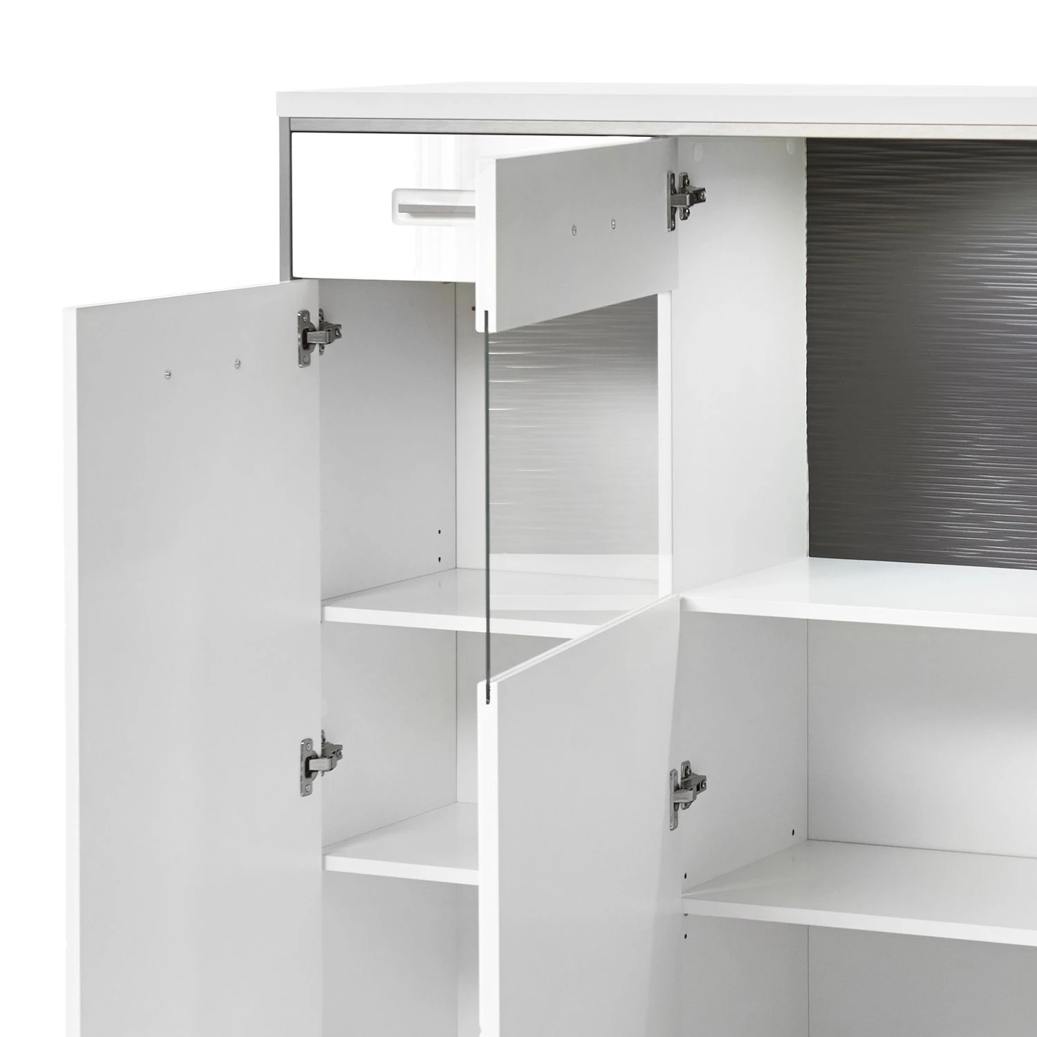 Loftscape Highboard Arco I - Hochglanz Weiß / Grau 5 Loftscape Highboard Arco I - Hochglanz Weiß / Grau – Bild 5