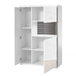 Loftscape Highboard Arco II - Glastür rechts -Wohnzimmermöbel boutique en ligne highboard arco ii hochglanz weiss grau glastuer rechts 4711196