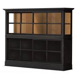 Maison Belfort Highboard Azjana - Schwarz / Pinie Honig