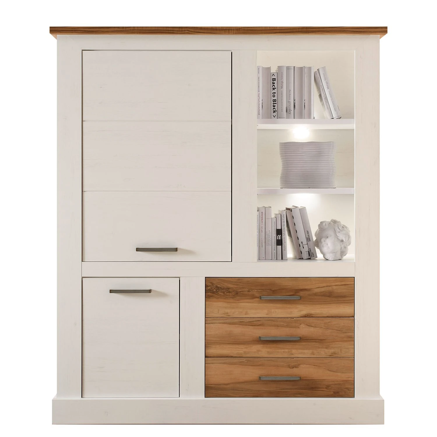Trendteam Highboard Inuvik I - Pinie Hell Dekor / Nußbaum Dekor - Ohne Beleuchtung 5 Trendteam Highboard Inuvik I - Pinie Hell Dekor / Nußbaum Dekor - Ohne Beleuchtung – Bild 5