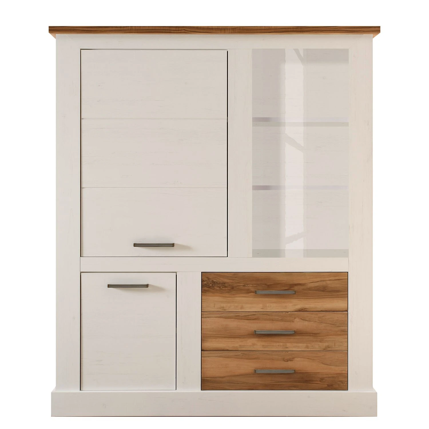 Trendteam Highboard Inuvik I - Pinie Hell Dekor / Nußbaum Dekor - Ohne Beleuchtung 1 Trendteam Highboard Inuvik I - Pinie Hell Dekor / Nußbaum Dekor - Ohne Beleuchtung