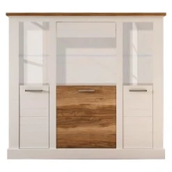 Trendteam Highboard Inuvik II - Pinie Hell Dekor / Nußbaum Dekor - Ohne Beleuchtung