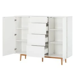 Mørteens Sideboard Lindholm IV - Weiß - Höhe: 128 cm -Wohnzimmermöbel boutique en ligne highboard lindholm i weiss matt eiche massiv 333072