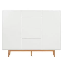 Mørteens Sideboard Lindholm IV - Weiß - Höhe: 128 cm -Wohnzimmermöbel boutique en ligne highboard lindholm i weiss matt eiche massiv 333073