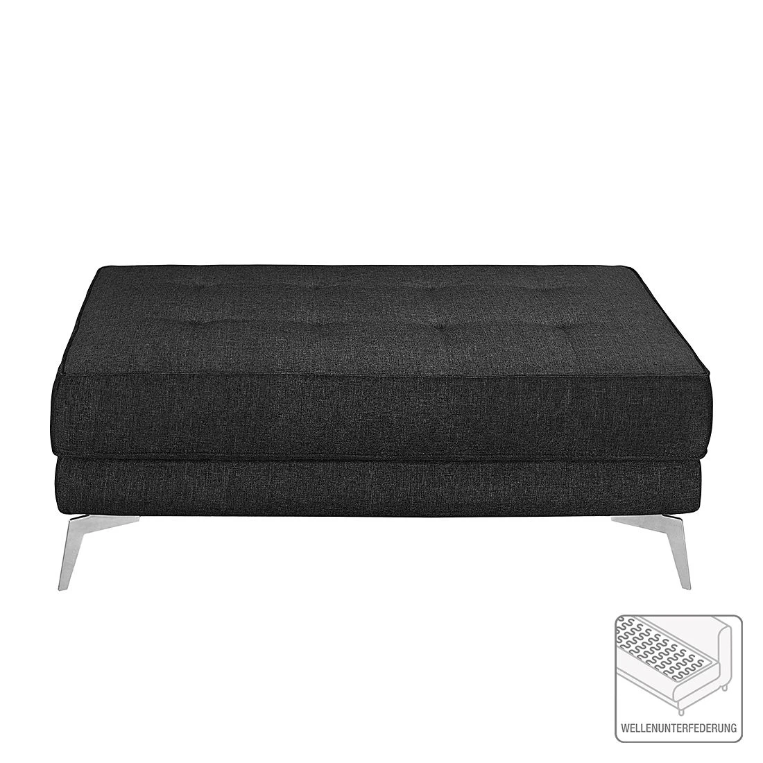 Loftscape Hockerbank Walden Webstoff - Schwarz 2 Loftscape Hockerbank Walden Webstoff - Schwarz – Bild 2