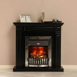 Montreux Elektrokamin Houston - Schwarz-Grau marmoriert -Wohnzimmermöbel boutique en ligne houston elektrokamin schwarz grau marmoriert 4168528