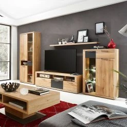 Naturoo Vitrinenschrank Macoun - Inkl. Beleuchtung - Wildeiche teilmassiv -Wohnzimmermöbel boutique en ligne innostyle wohnen 10 01 17 4491232 1