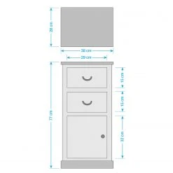 Maison Belfort Kommode Bellfield - Höhe: 77 cm 11 Maison Belfort Kommode Bellfield - Höhe: 77 cm -Wohnzimmermöbel boutique en ligne kommode bellfield paulownia massiv weiss paulownia white washed 77 cm 5006152