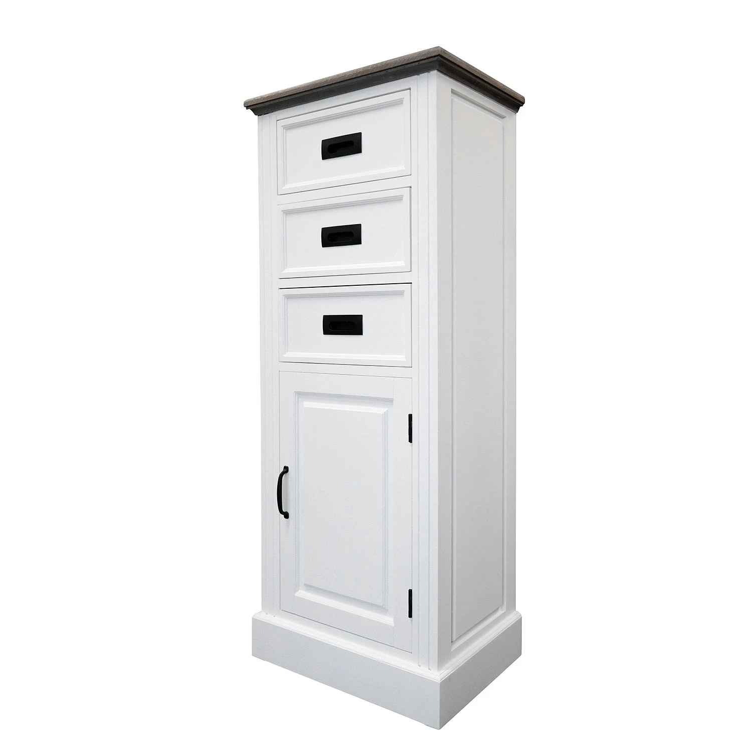 Maison Belfort Kommode Nasinu I - Paulownia teilmassiv - Weiß / Antik Grau 1 Maison Belfort Kommode Nasinu I - Paulownia teilmassiv - Weiß / Antik Grau