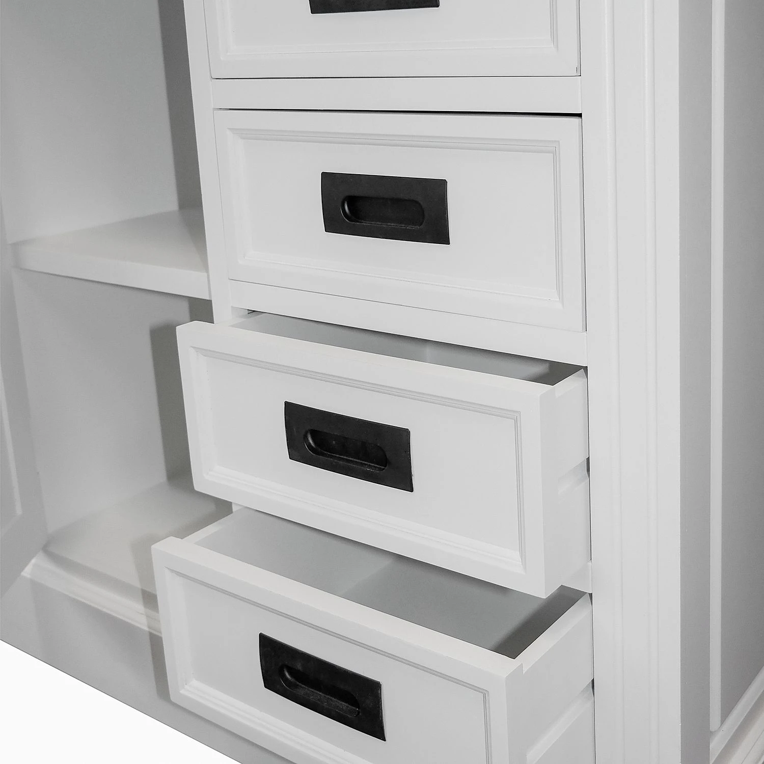 Maison Belfort Kommode Nasinu V - Paulownia teilmassiv - Weiß / Antik Grau 2 Maison Belfort Kommode Nasinu V - Paulownia teilmassiv - Weiß / Antik Grau – Bild 2