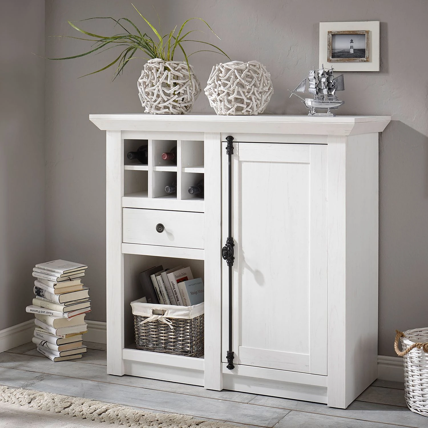 Maison Belfort Kommode Geestland II - Pinie Weiß Dekor 2 Maison Belfort Kommode Geestland II - Pinie Weiß Dekor – Bild 2