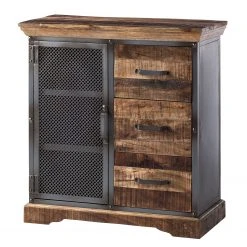 Ars manufacti Kommode Hunter I - Mango massiv / Metall - Mango / Blaugrau