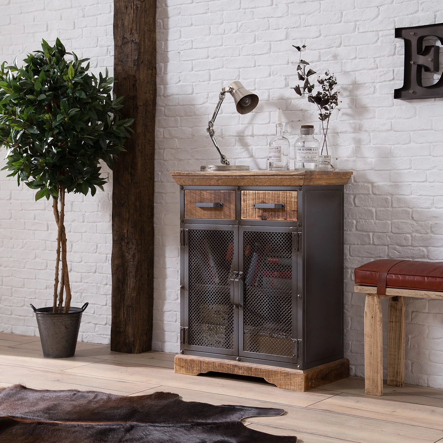 Ars manufacti Kommode Hunter II - Metall / Mango massiv - Mango / Blaugrau 2 Ars manufacti Kommode Hunter II - Metall / Mango massiv - Mango / Blaugrau – Bild 2