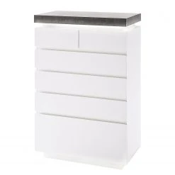 Fredriks Kommode Namona II - Inkl. Beleuchtung - Beton Dekor / Weiß