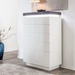 Fredriks Kommode Namona II - Inkl. Beleuchtung - Beton Dekor / Weiß 11 Fredriks Kommode Namona II - Inkl. Beleuchtung - Beton Dekor / Weiß -Wohnzimmermöbel boutique en ligne kommode namona ii inkl beleuchtung weiss anthrazit weiss anthrazit 4040380