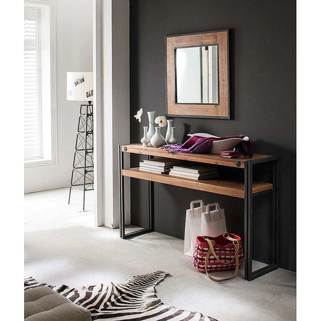 Ars manufacti Konsole Manchester - Akazie massiv / Metall - Akazie / Anthrazit 5 Ars manufacti Konsole Manchester - Akazie massiv / Metall - Akazie / Anthrazit – Bild 5