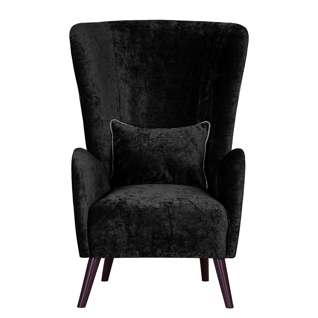 Red Living Ohrensessel Madame Lebon - Samtstoff Schwarz 2 Red Living Ohrensessel Madame Lebon - Samtstoff Schwarz – Bild 2