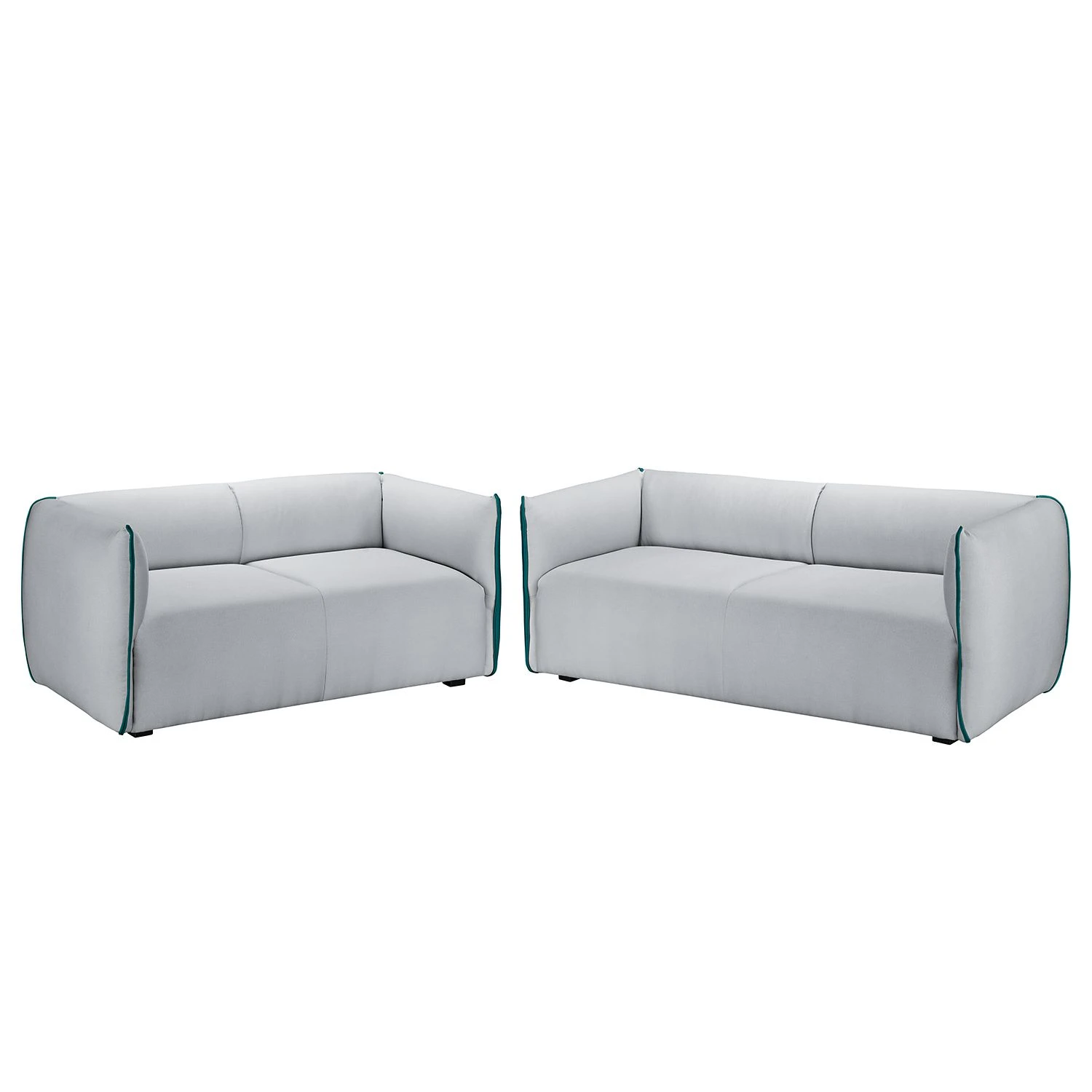 Fredriks Polstergarnitur Grady II Webstoff (3-2) - Hellgrau/Türkis 1 Fredriks Polstergarnitur Grady II Webstoff (3-2) - Hellgrau/Türkis