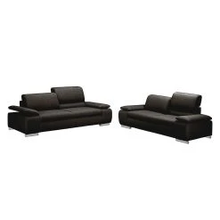 Fredriks Polstergarnitur Masca (3-2) - Webstoff Braun-Schwarz