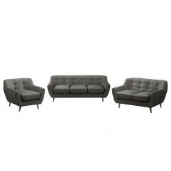 Ars manufacti Polstergarnitur Rometta (3-2-1) - Dunkelgrau