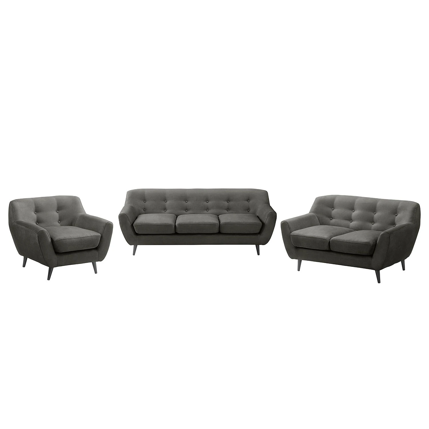 Ars manufacti Polstergarnitur Rometta (3-2-1) - Dunkelgrau 1 Ars manufacti Polstergarnitur Rometta (3-2-1) - Dunkelgrau
