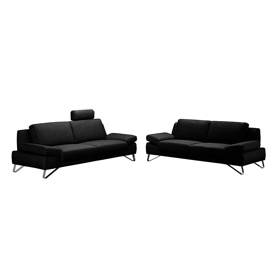 Loftscape Polstergarnitur Silvano (3-2,5) - Webstoff Schwarz - Kopfstütze verstellbar 8 Loftscape Polstergarnitur Silvano (3-2,5) - Webstoff Schwarz - Kopfstütze verstellbar – Bild 8