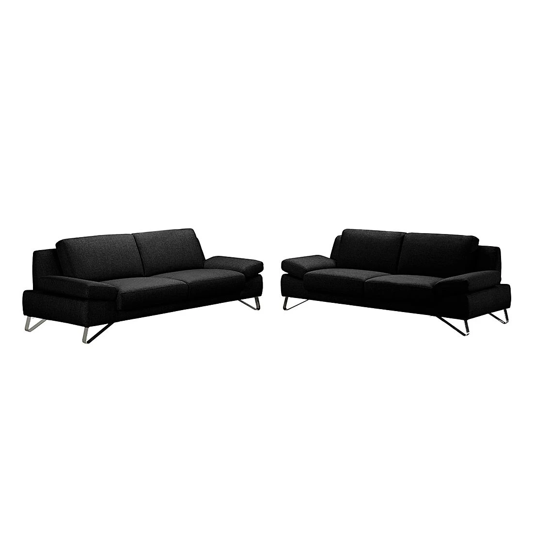 Loftscape Polstergarnitur Silvano (3-2,5) - Webstoff Schwarz - Kopfstütze verstellbar 1 Loftscape Polstergarnitur Silvano (3-2,5) - Webstoff Schwarz - Kopfstütze verstellbar