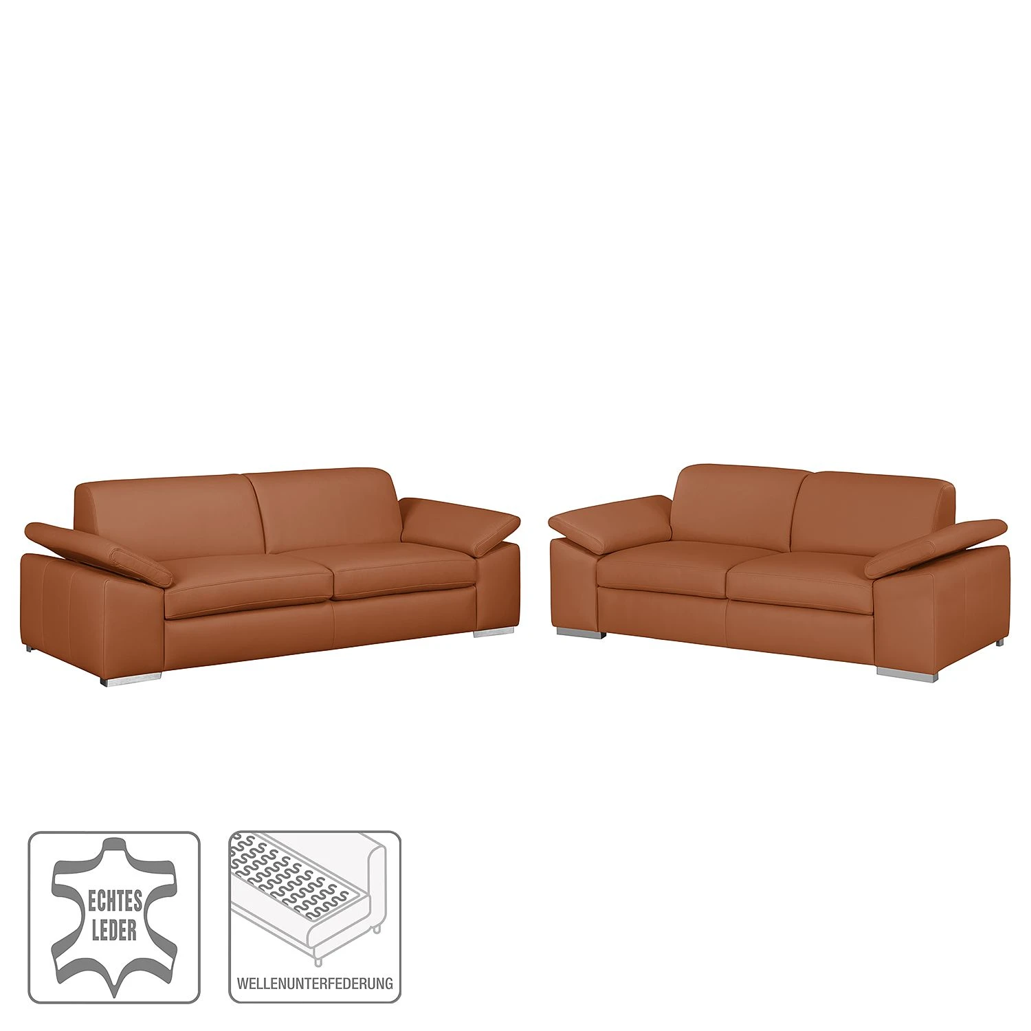 Fredriks Polstergarnitur Termon III - 3-2 Echtleder - Cognac 2 Fredriks Polstergarnitur Termon III - 3-2 Echtleder - Cognac – Bild 2