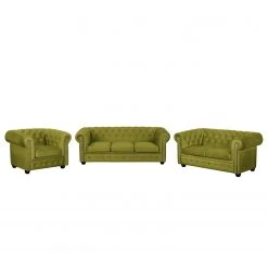Jack & Alice Polstergarnitur Torquay II (3-2-1) - Microfaser - Pistaziengrün