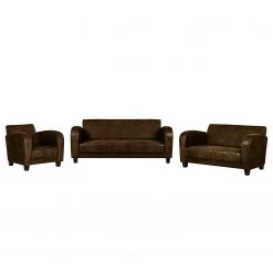 Ars manufacti Polstergarnitur Tullow (3-2-1) - Antiklederoptik Braun