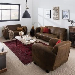 Ars manufacti Polstergarnitur Tullow (3-2-1) - Antiklederoptik Braun -Wohnzimmermöbel boutique en ligne polstergarnitur tullow 3 2 1 antiklederoptik braun 4905320