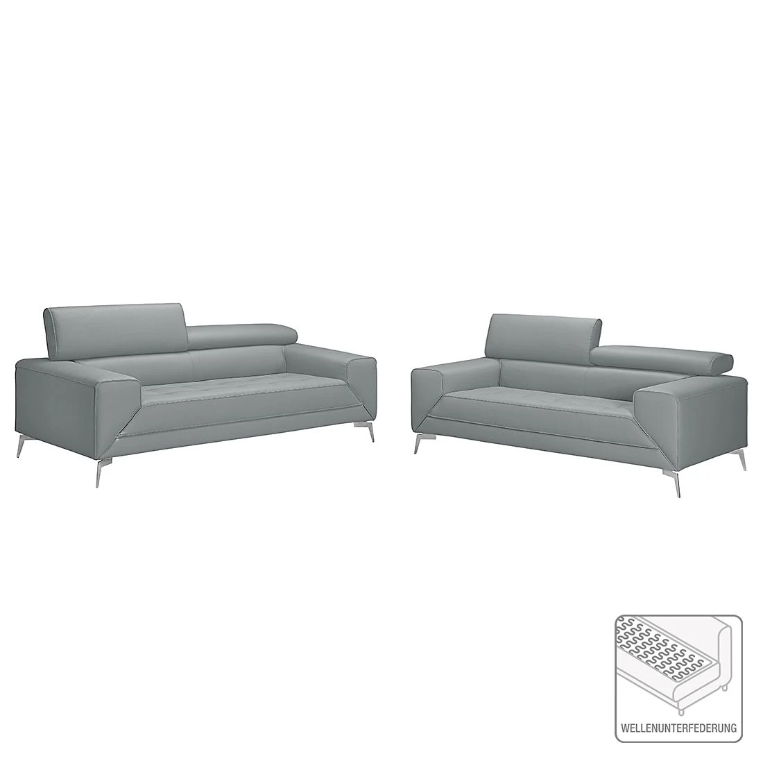 Loftscape Polstergarnitur Walden 3-2,5 - Kunstleder - Grau 2 Loftscape Polstergarnitur Walden 3-2,5 - Kunstleder - Grau – Bild 2