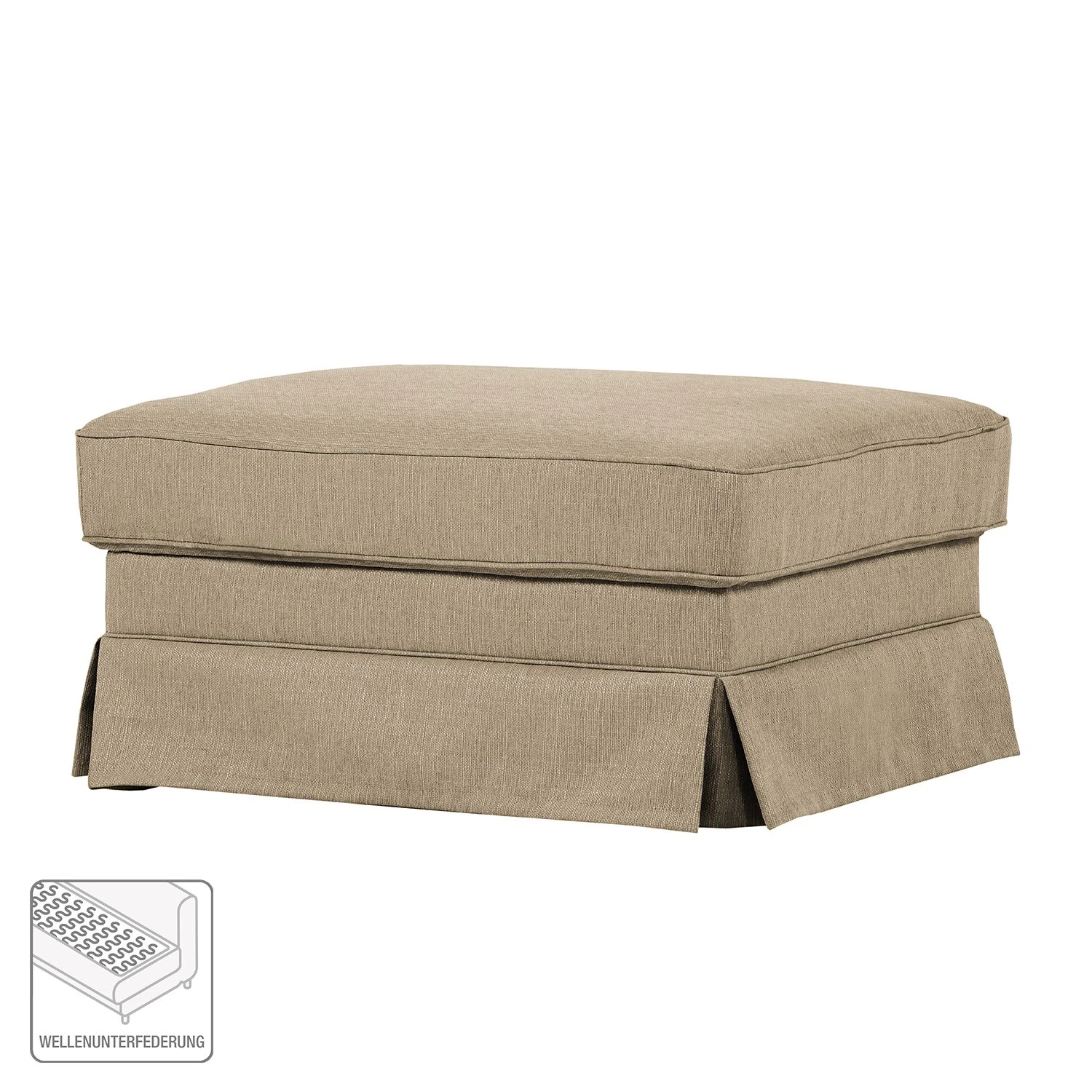 Ridgevalley Polsterhocker Campagne Webstoff - Muskat 2 Ridgevalley Polsterhocker Campagne Webstoff - Muskat – Bild 2