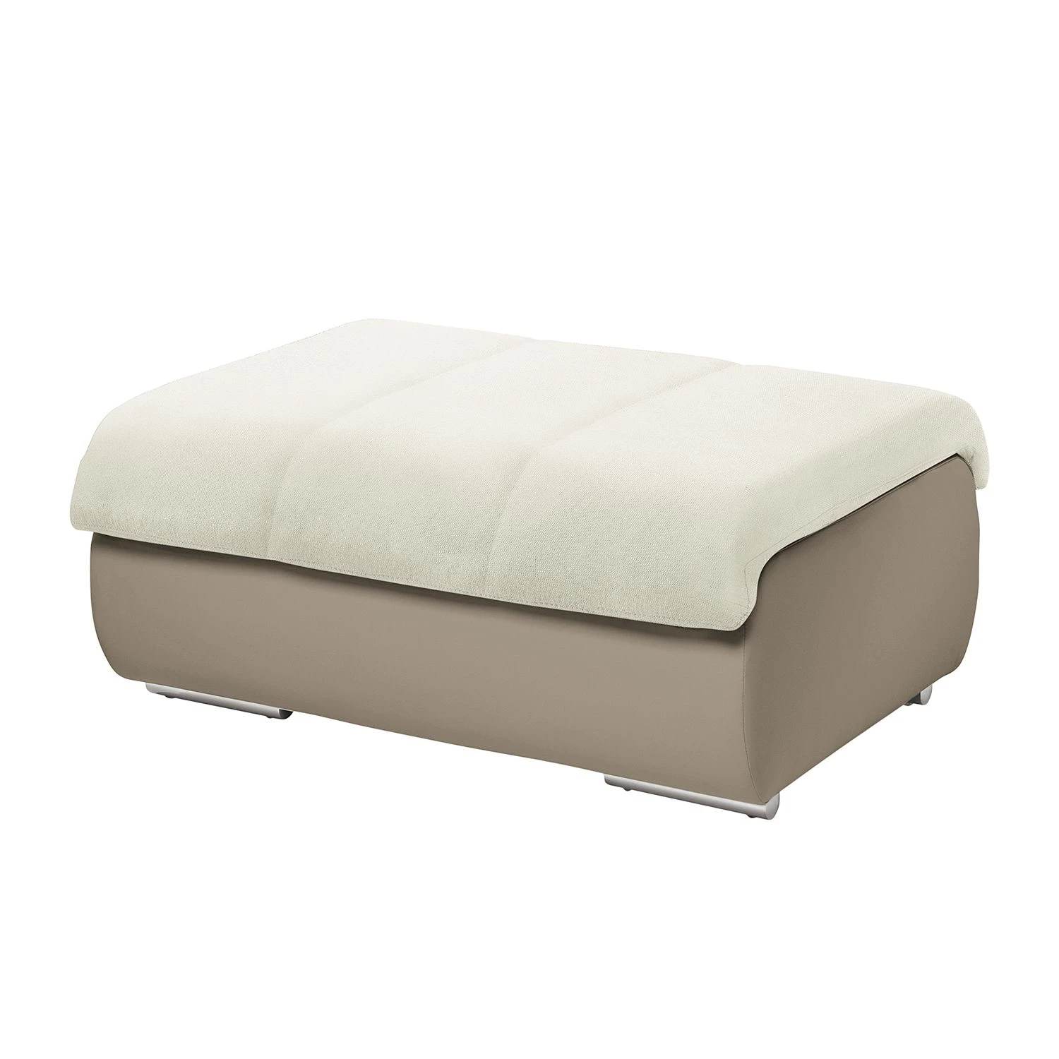 Cotta Polsterhocker Delsbo - Kunstleder / Flachgewebe - Beige 1 Cotta Polsterhocker Delsbo - Kunstleder / Flachgewebe - Beige