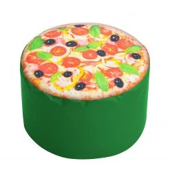 SITTING POINT Polsterhocker Dot Com Pizza - Webstoff - Pizzamotiv