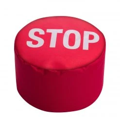 SITTING POINT Polsterhocker Dot Com Stop - Webstoff - Stopschildmotiv