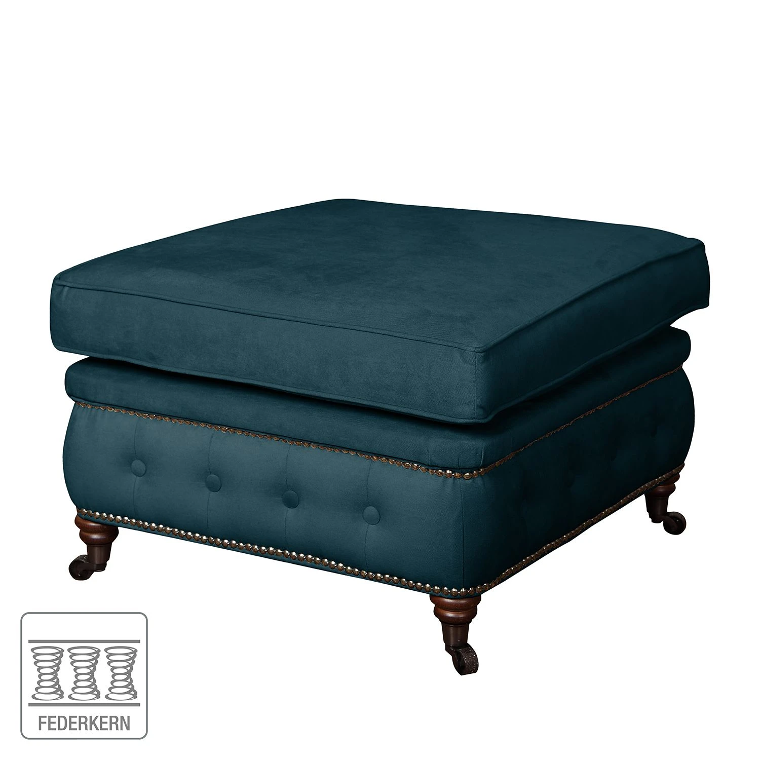 Jack & Alice Polsterhocker Esplanada (klein) Samt - Dunkelblau 2 Jack & Alice Polsterhocker Esplanada (klein) Samt - Dunkelblau – Bild 2