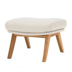 Studio Copenhagen Polsterhocker Garbo I Echtleder - Echtleder Neka: Creme - Eiche Dunkel - Eiche