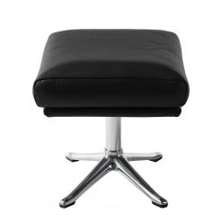 Studio Copenhagen Polsterhocker Hepburn III - Echtleder Neka: Schwarz - Chrom glänzend -Wohnzimmermöbel boutique en ligne polsterhocker hepburn iii echtleder echtleder neka schwarz 5026040