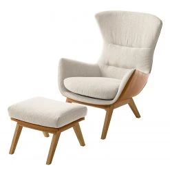 Studio Copenhagen Sessel Hepburn I - Beige / Cognac - Eiche Dunkel -Wohnzimmermöbel boutique en ligne polsterhocker hepburn webstoff echtleder beige cognac 5022924