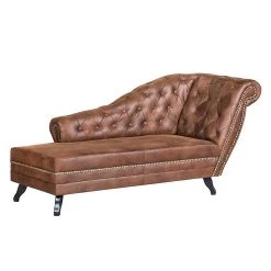 Ars manufacti Recamiere Benavente - Antiklederoptik Braun - Armlehne davorstehend rechts