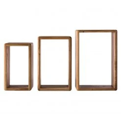 Ars Natura Wandregal Anamur (3er-Set) - Eiche -Wohnzimmermöbel boutique en ligne regal anamur wildeiche massiv 4850544