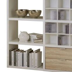 Fredriks Regal Concept V - Cremeweiß / Eiche Natur -Wohnzimmermöbel boutique en ligne regal concept v weiss eiche dekor 1993978