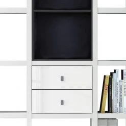 Loftscape Regal Emporior III - Hochglanz Weiß / Schwarz - Ohne Beleuchtung -Wohnzimmermöbel boutique en ligne regal emporior iii ohne beleuchtung hochglanz weiss schwarz 2032862