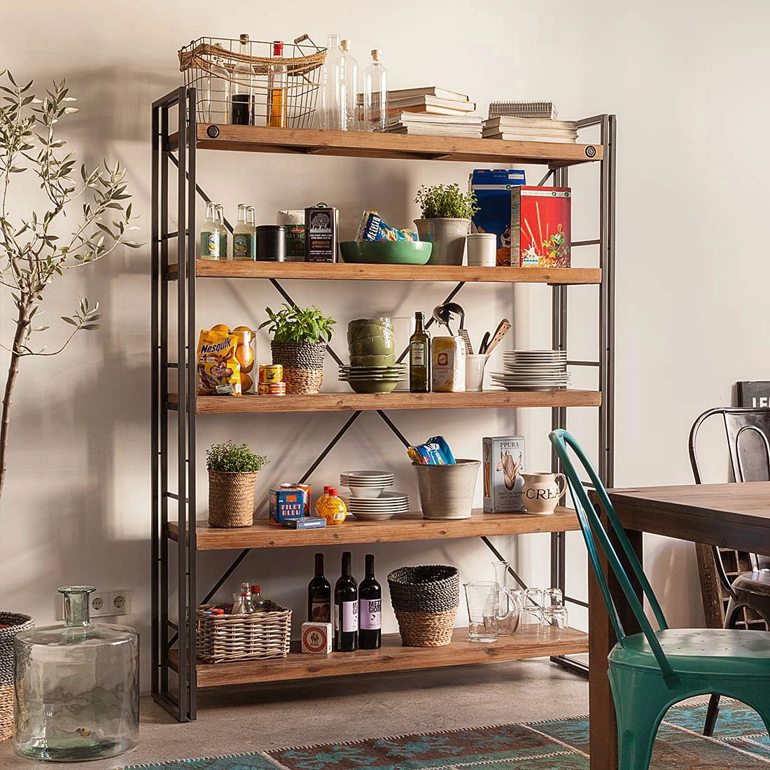 Ars manufacti Regal Manchester II - Akazie massiv / Metall - Akazie / Anthrazit 2 Ars manufacti Regal Manchester II - Akazie massiv / Metall - Akazie / Anthrazit – Bild 2