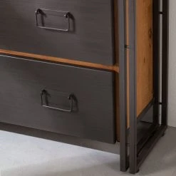 Ars manufacti Regal Manchester VI - Akazie teilmassiv / Metall - Akazie / Anthrazit -Wohnzimmermöbel boutique en ligne regal manchester vi anthrazit akazie dekor 4877260