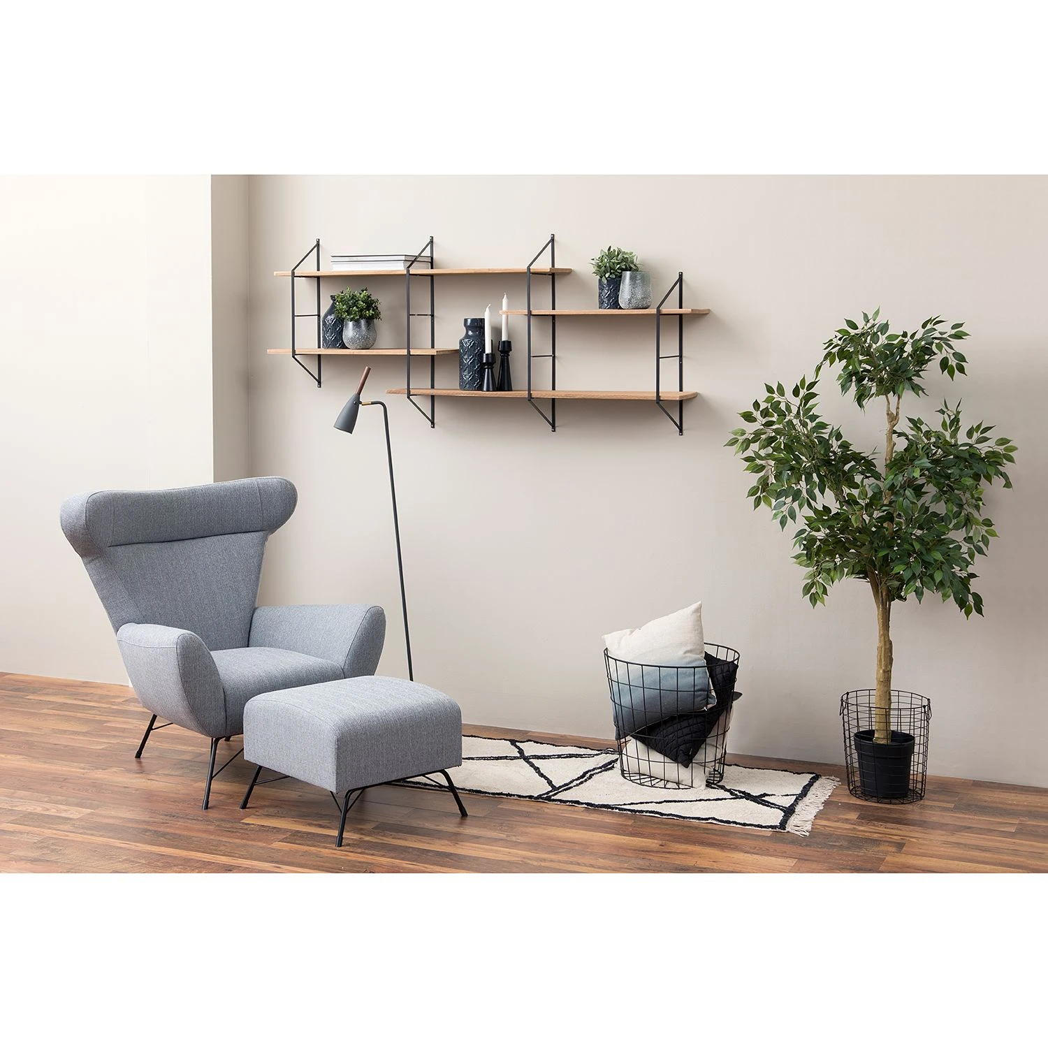 Mørteens Regal Oxbow I - Paulownia massiv / Metall - Paulownia / Schwarz 2 Mørteens Regal Oxbow I - Paulownia massiv / Metall - Paulownia / Schwarz – Bild 2