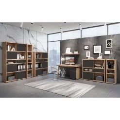 Fredriks Regal Rya II - Balkeneiche Dekor - Höhe: 113 cm -Wohnzimmermöbel boutique en ligne regal rya i hochglanz grau 113 cm 5235832