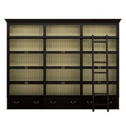 Maison Belfort Regalwand Azjana - Schwarz / Pinie Creme - Mit Leiter